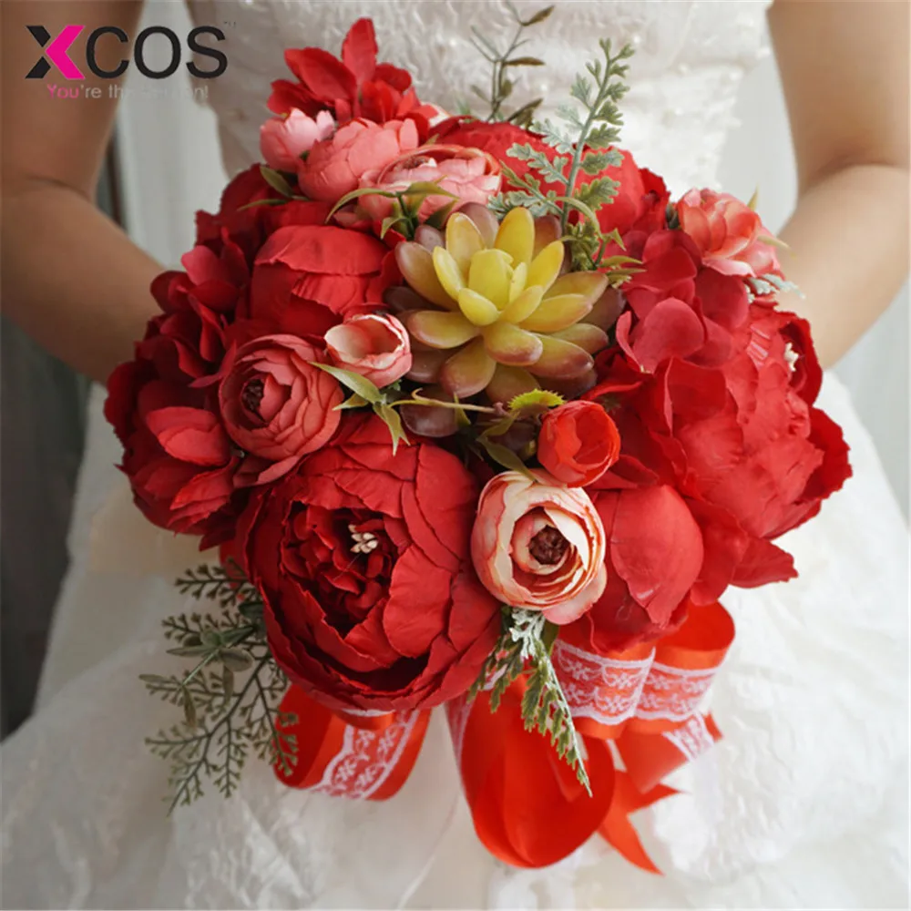 Xcos Roamtic Свадебные цветы Свадебные букеты Искусственные Шелковые цветы для свадебного декора богемный букет невесты de Mariage