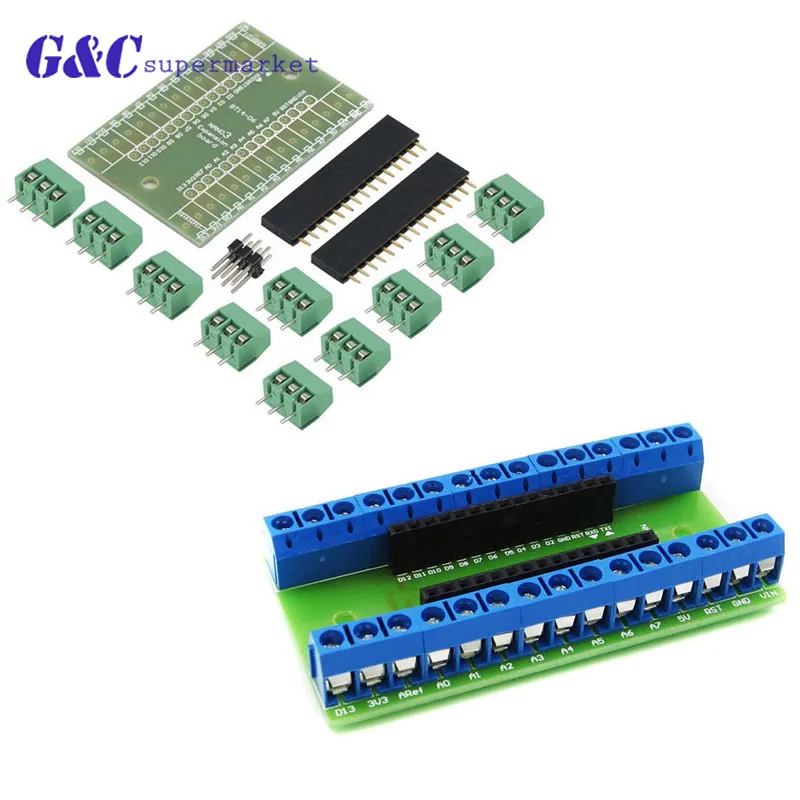 

NANO V3.0 3.0 Controller Terminal Adapter Expansion Board NANO IO Shield Simple Extension Plate For Arduino AVR ATMEGA328P diy