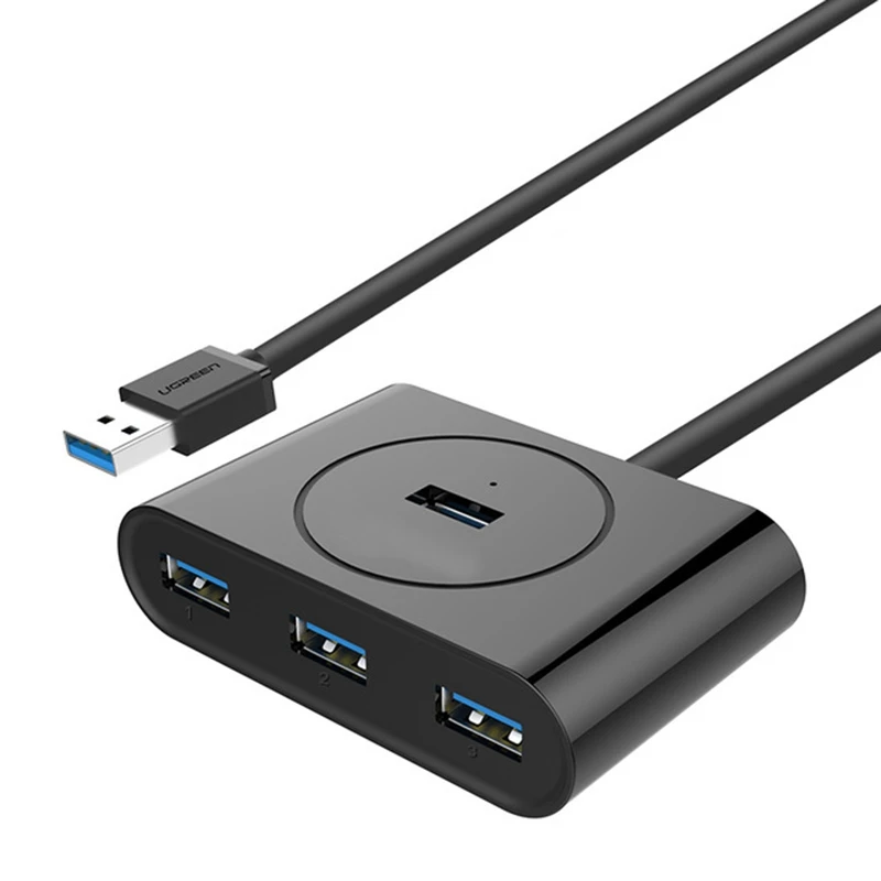 USB 3,0 концентратор 4 порта usb-хаб разветвитель для Macbook ноутбука ПК компьютера HDD черный