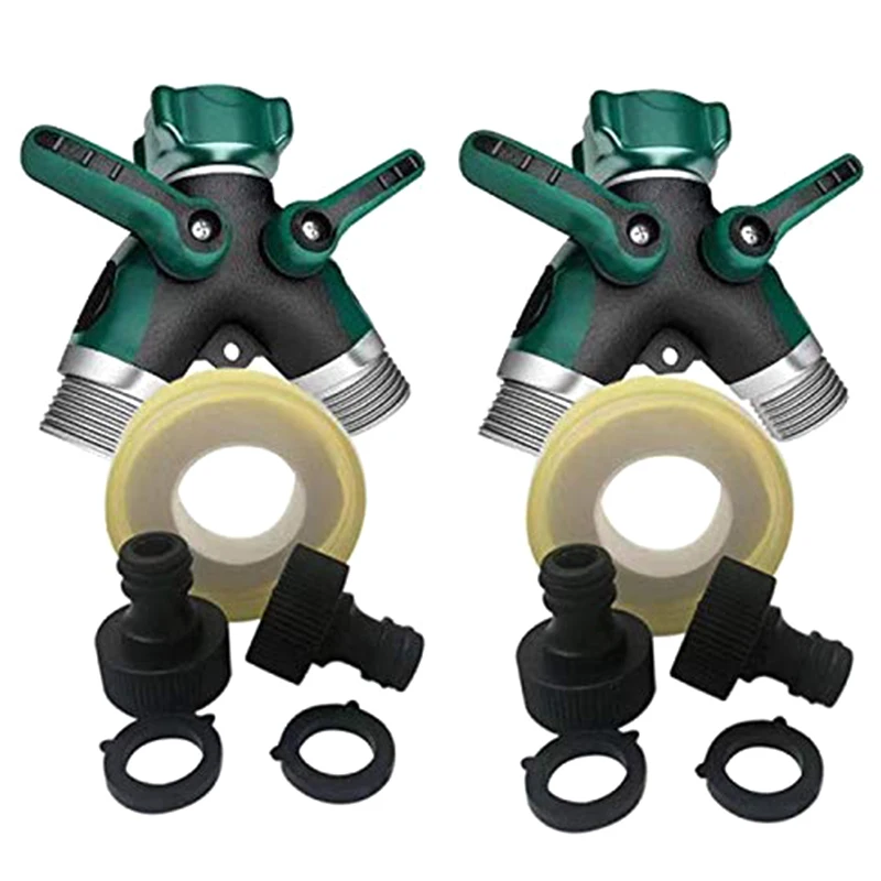 

2 Way Metal Garden Hose Distributor, Mia Y-Joint, Metal Quick Coupling, Water Pipe with Nipple Joint Washer, Y-Type Two-Way Dive