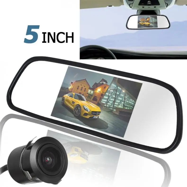 DC 12 V/24 V 5 дюймов TFT lcd Зеркало заднего вида монитор с 420TVL 18 мм объектив камера заднего вида