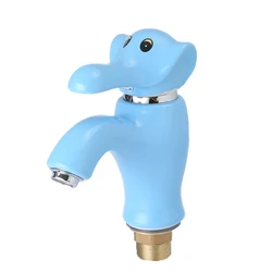 Single Handle Basin Faucet Anime Child Bathroom Hot/Cold Water Mixer Taps Brushed Chrome Kitchen Deck Mounted Basin Gifts Sink