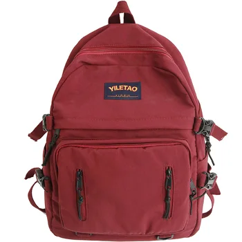 

Harajuku Japanese vintage Preppy Style ins simple shoulder bag female autumn fashion large capacity solid casual female backpack