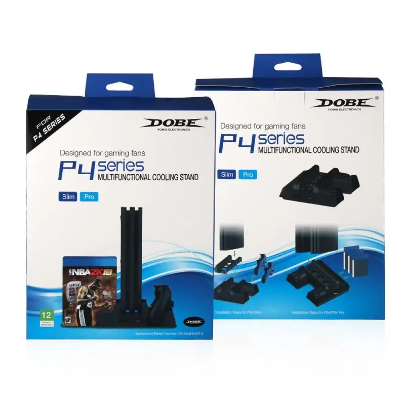 PS4/PS4 Slim/PS4 PRO вертикальная подставка с охлаждающим вентилятором кулер двойной контроллер зарядное устройство зарядная станция для SONY Playstation 4 PS4