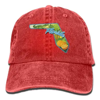 

Florida State Map Animal Denim Hat Adjustable Male Plain Baseball Cap