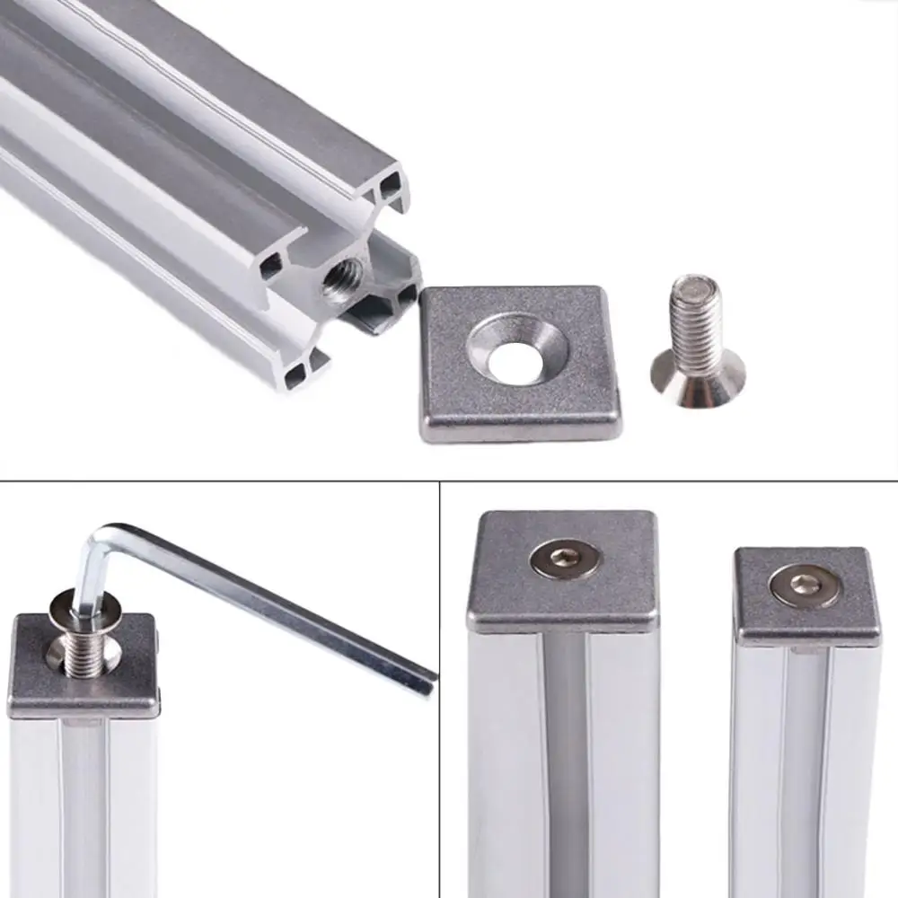 1pc Aluminum Profile End Cap Cover Plate Single or Double Holes for 2040 3030 3060 4040 4080 6060 EU Aluminum Profiles