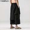 INCERUN Solid Color Men Casual Pants Joggers Elastic Waist Loose Irregular Skirt Trousers Men Streetwear Harajuku Wide Leg Pants ► Photo 3/6