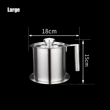

New Hot Stainless Steel Kitchen Cooking Oil Filter Pot Soup Grease Strainer Separator Large Capacity SMR88