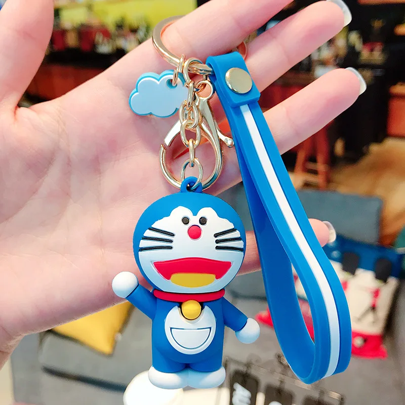 Прекрасный мультфильм Doraemon брелок женский робот Кот Jingle Кот автомобиль силикагель текстура брелок сумки Подвеска фигурка брелок - Цвет: 4