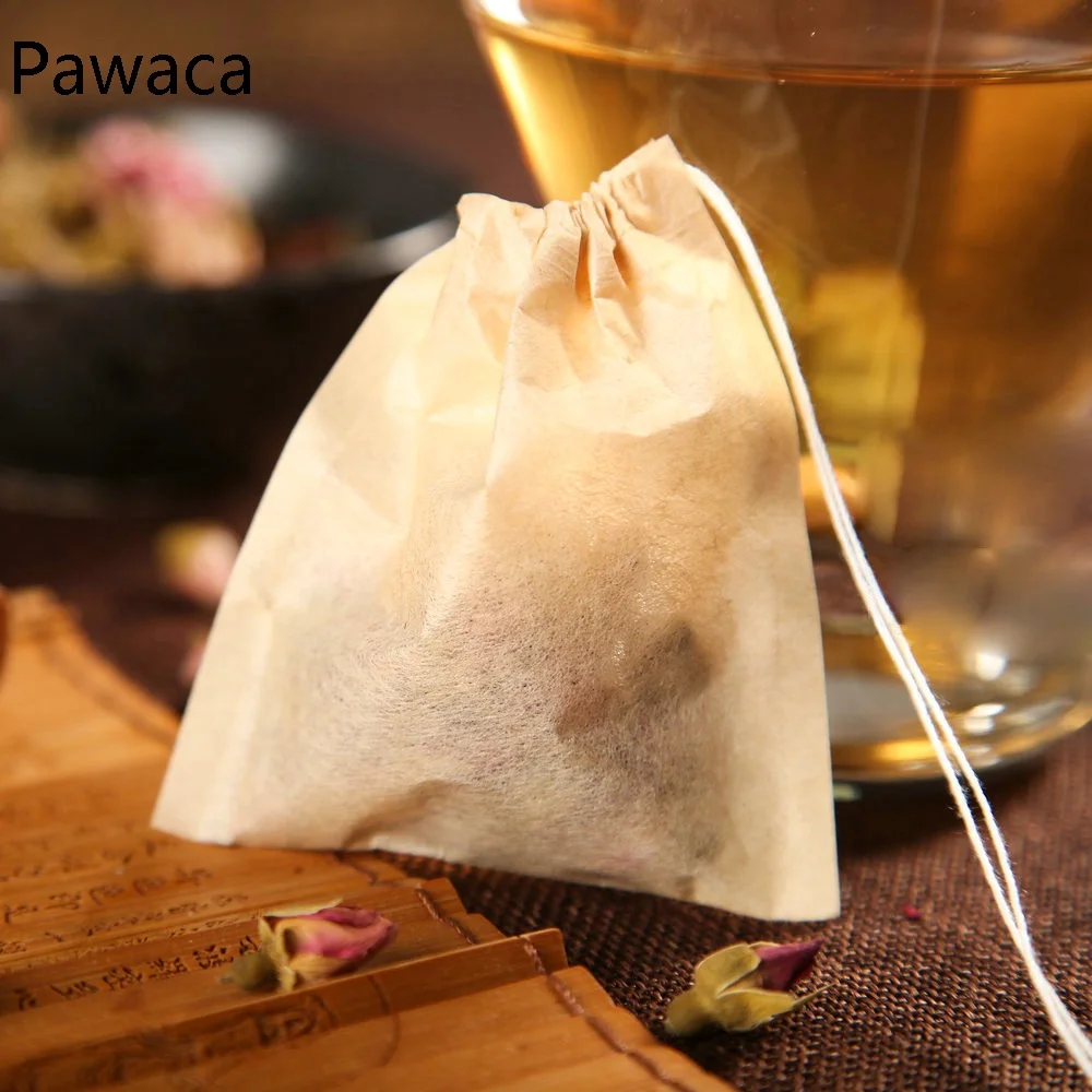 Drawstring древесная целлюлоза чайный пакетик пуэр Чайный фильтр для зеленого чая
