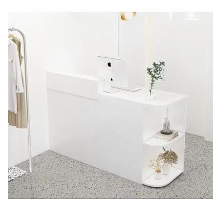 Clothing store cashier counter women's clothing store small bar table simple modern beauty salon front desk arc reception desk