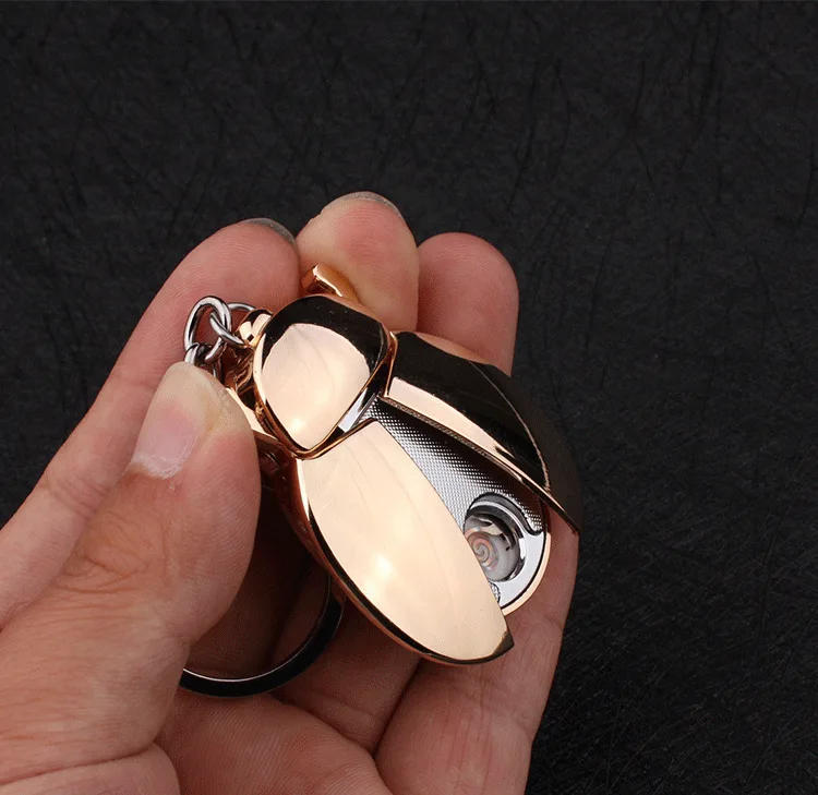 Креативная перезаряжаемая Зажигалка Beetle Божья коровка USB новинка брелок