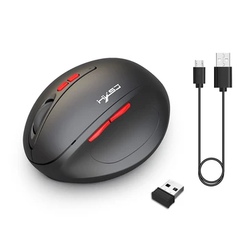 

2.4G Wireless Mouse Light Wrist Healing Vertical Mice Ergonomic Optical 1200/1600/2400DPI Rechargeable with USB Charge Cable