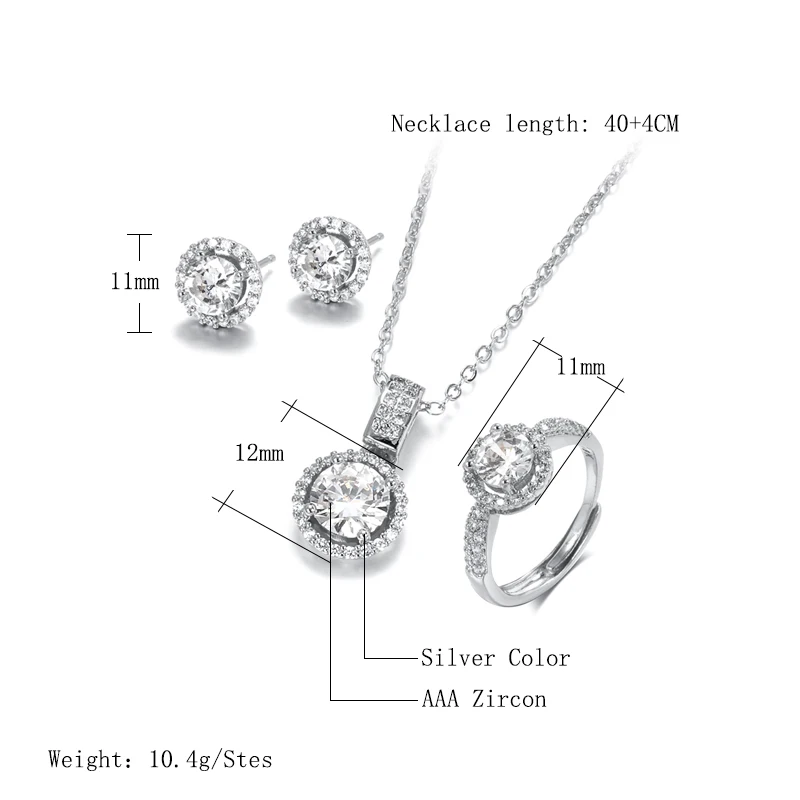 Kinel 18k Gold Zircon Jewelry Sets 