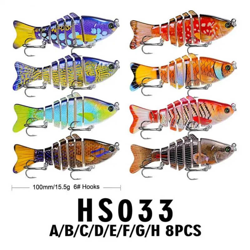 

1pcs Winter Bionic Multi-section Swim Hard Bait10cm/15.5g Artificial Wobbler Rotating Trolling Pike Carp Crank Lure For Fishing