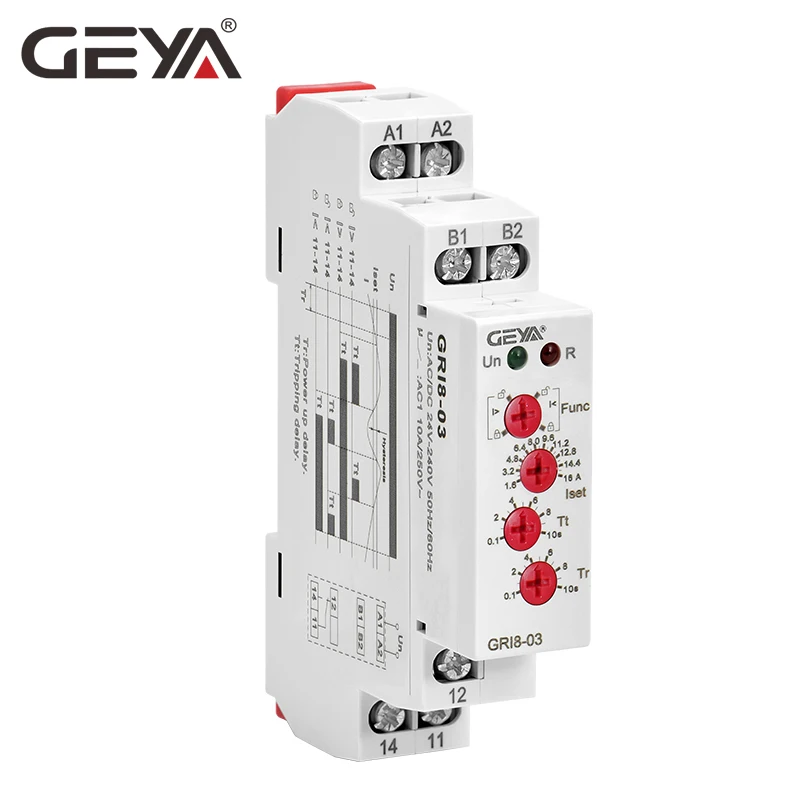 Реле тока GEYA GRI8 диапазон мониторинга сверхтока переключатель нижнего 0 05 А 16 AC24 240V