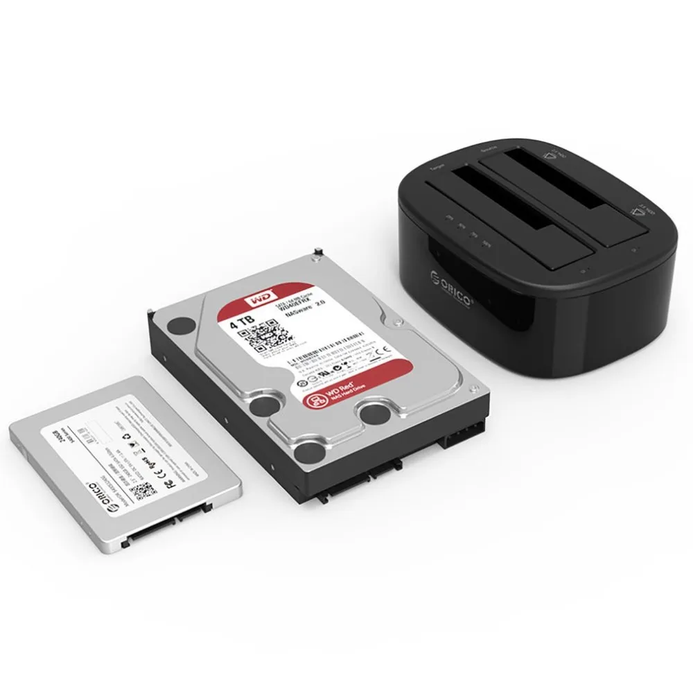 ORICO 6228US3-BK корпус для жесткого диска Dual-Bay 5 Гбит/с USB 3,0 на Sata док-станция для 2,5/3,5 дюймов HDD черный США AU чехол