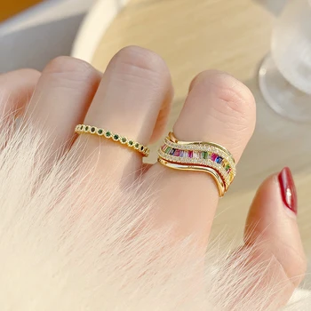 Anillo de circonia cúbica para mujer, sortija de Circonia cúbica, Zirconia, circonita, zirconita, 14K