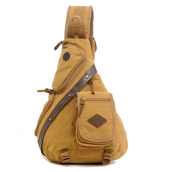 

Men's Retro Chest Bag Men Canvas Messenger Bags Chest Sling Bag Male Casual Travel Military Large Capacity Sling Chest Pack Bag