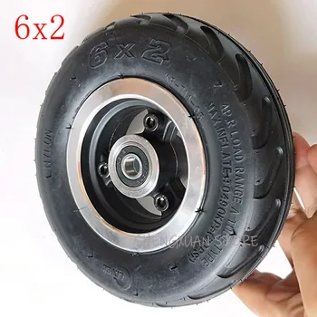 

6X2 Inflation Tire Wheel Use 6" Tire Alloy Hub 160mm Pneumatic Tyre Electric Scooter F0 Pneumatic Wheel Trolley Cart Air Wheel