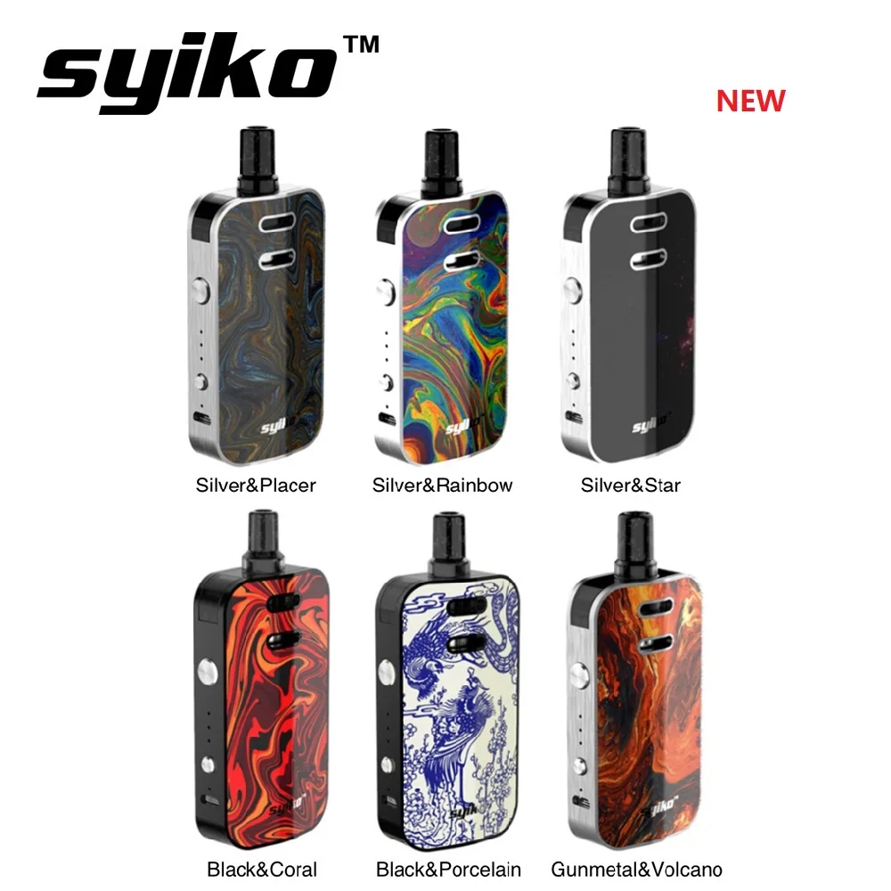 Оригинальный комплект Syiko Galax Pod E-cig Vape с аккумулятором 1200 мАч и емкостью 2 мл Pod и 3 уровнями мощности Vs Drag Nano/PAL 2 Pro