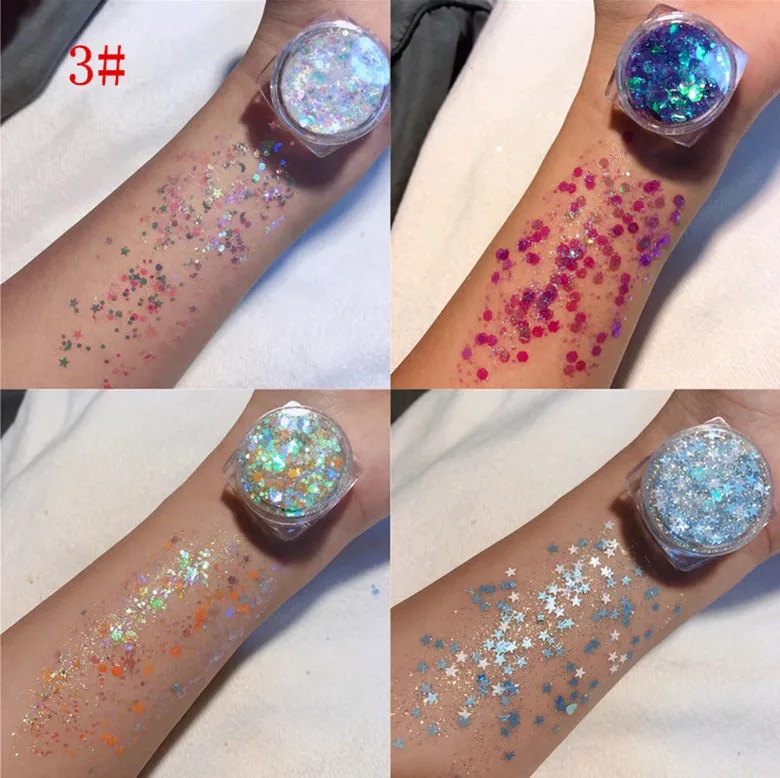 4 коробки/набор блеск клей бесплатно Pailletter DIY ногтей/глаз/губ украшения тени для век паста мерцающая пудра глаз Soket Eye Makerup - Цвет: 3
