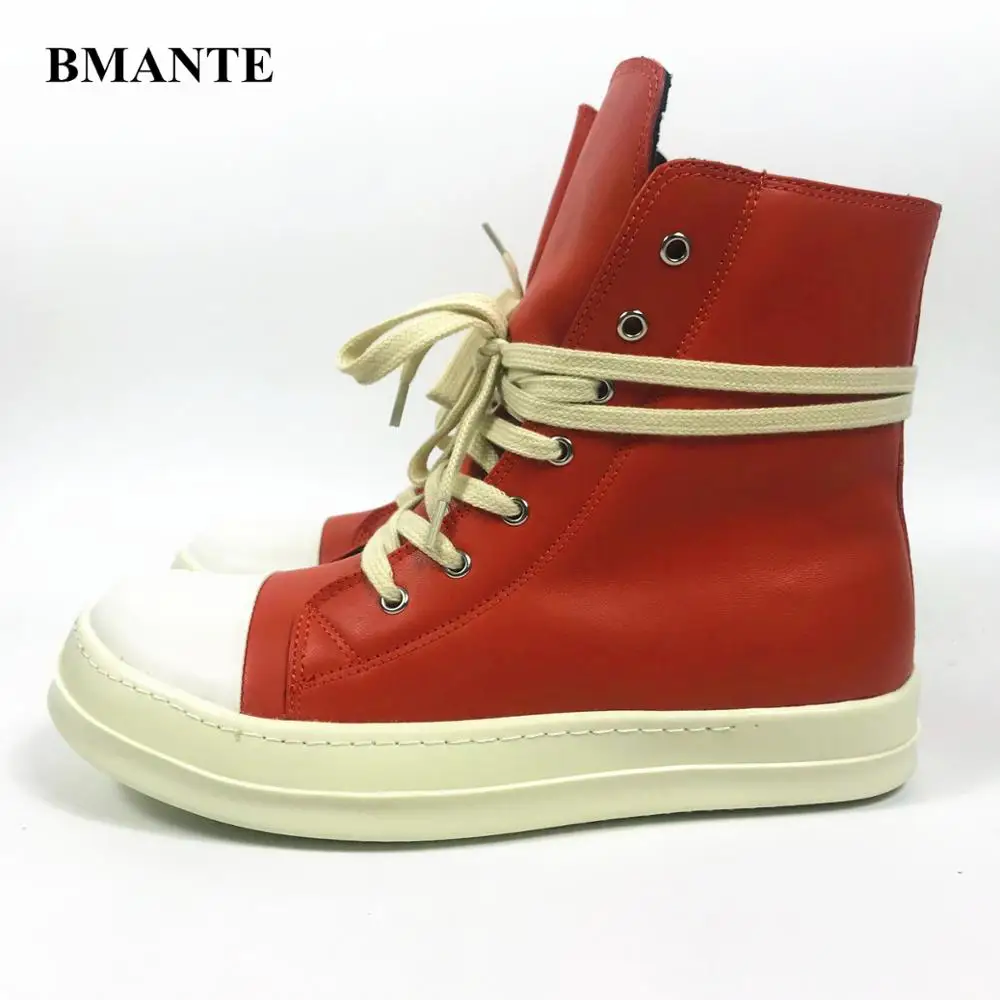 

Bmante Women Men Boots Winter With Velvet Genuine Leather Trainers Ankle Snow Boots High Top Shoes Gothic Dark Owen Sneakers