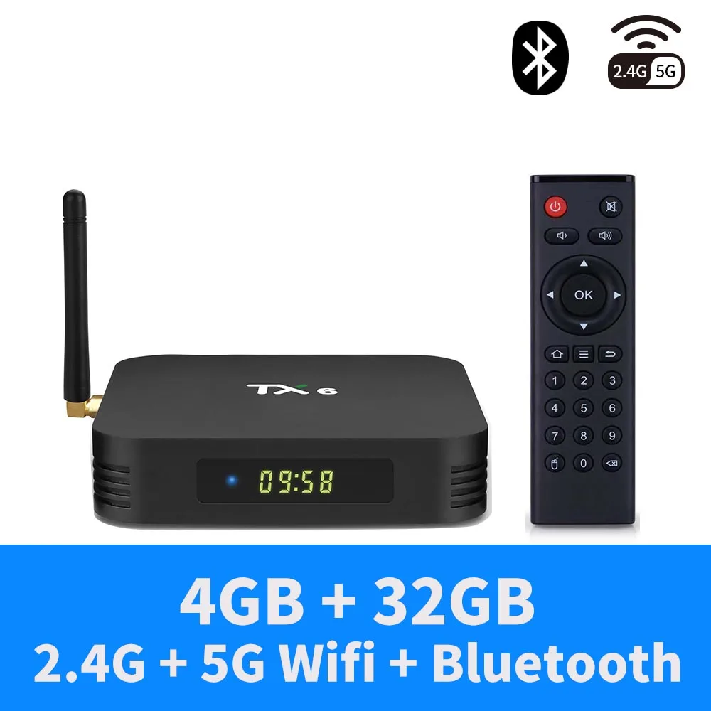 4GB 32GB Dual Wifi Android 9,0 TX6 tv Box Allwinner H6 4 Гб ram 32 ГБ/64 Гб rom wifi Bluetooth 4K Медиаплеер Smart tv Box 2,4G 5G wifi HDMI 2,0 - Цвет: 4GB 32GB Dual Wifi