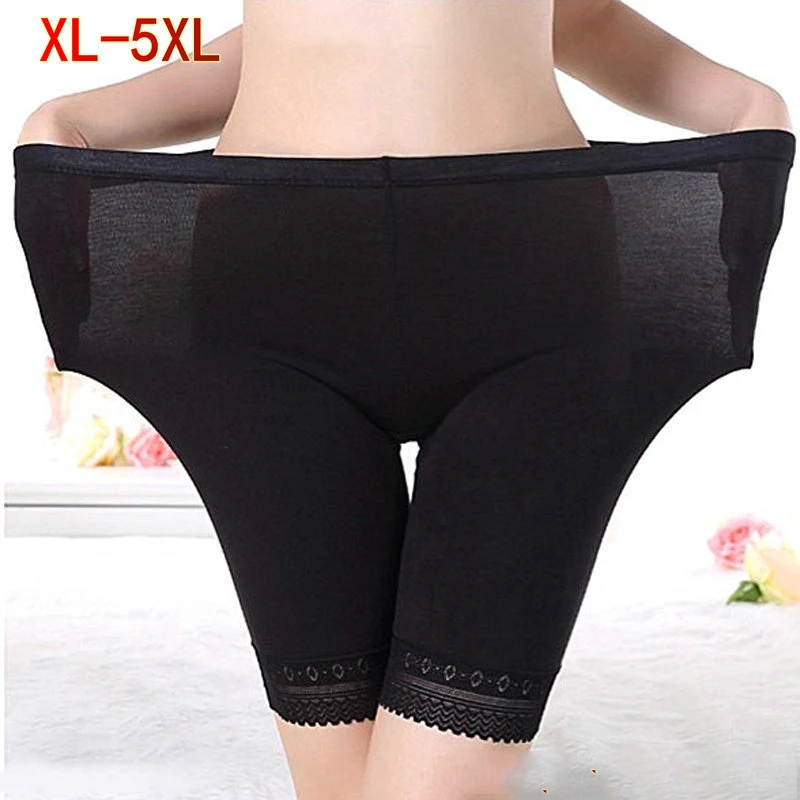 Plus Size 5XL Seamless Safety Short Pants Women Highly Elastic Under Skirt Shorts Sexy Lace Anti Chafing Female Boyshort Panties for safety shorts,safety pants,high waist panties,high waist underwear,cotton panties,lace panties,seamless panties