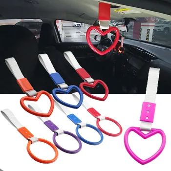 

Nylon strap Car Tow Ring Handle Strap Charm Round JDM Tsurikawa Ring Subway Train Bus Handle Strap Charm Drift Toy Car Styling