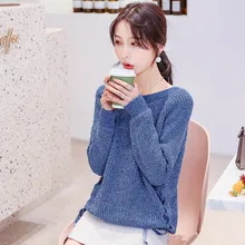 Осень весна корейский стиль длинный рукав вязаный свитер женский пуловер зимняя верхняя одежда джемпер розовый XL c. h. i. c
