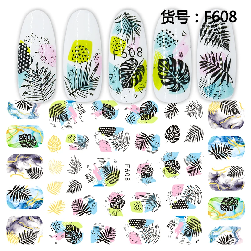 12pcs Fall leaves nail water decals/ Maple leaves nail stickers/ Autumn nail decals/ Fall nail decorations/ Nail design ds090