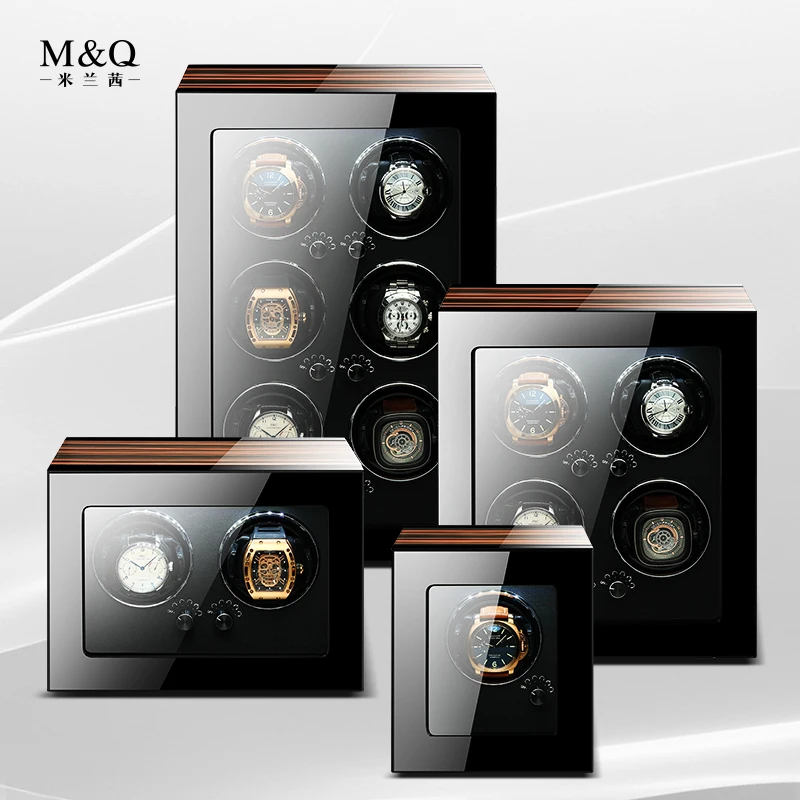 1 2 4 6 Slots Watch Winder Box Automatic Motor Mechanical Watches Display LED Case Collector Storage EU/US/UK/AU 2022 Luxury | Наручные