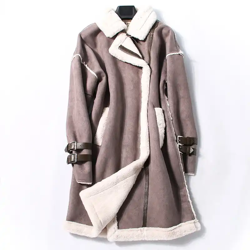Hiver Femmes Haute Qualite Faux Daim Fourrure Manteau De Luxe Longue Veste Parkas Lache Revers Pardessus Epais Chaud Femelle En Peluche Manteaux Wp64 Aliexpress