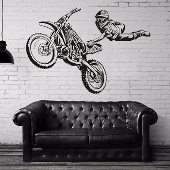

Off-road Stunt Motorcycle Racing Sticker Vehicle Motocross Posters Vinyl Wall Decals Decor Mural Off-road Extreme Racing Decal