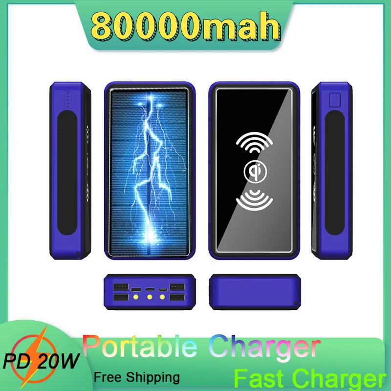 Внешний аккумулятор на солнечной батарее 80000 мАч 4usb-порта |