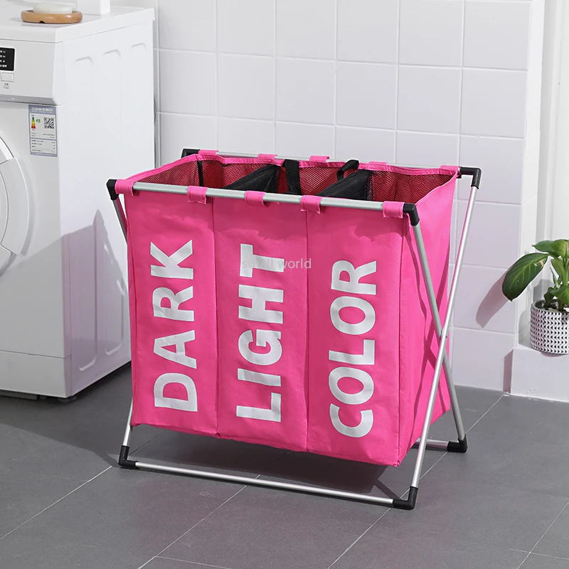 PROD 1005003302498689 Large Rolling Laundry Basket Organizer 3 Grid
Dirty Clothes Storage Box folding laundary baskets home organization
and storage