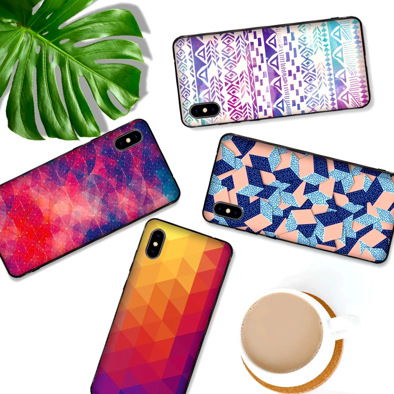 Для iPhone 6 6s 7 8 Plus X XR XS Max 5 5S SE чехол для телефона абстрактная мозаика Мягкий ТПУ