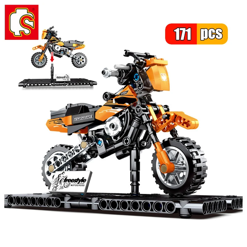 SEMBO 171 шт. Technic мотоцикл Harleyed строительный блок Fit By автомобиль автомобили Autobike