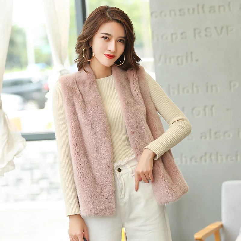 new lady whole mink mink velvet mink vest short paragraph 1008