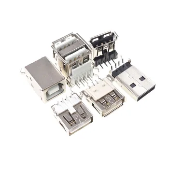 

2 pcs USB Connector version 2.0 Type A B Male Female SMT Through Holes PCB Straight Angle Plug Receptacle Choose to order