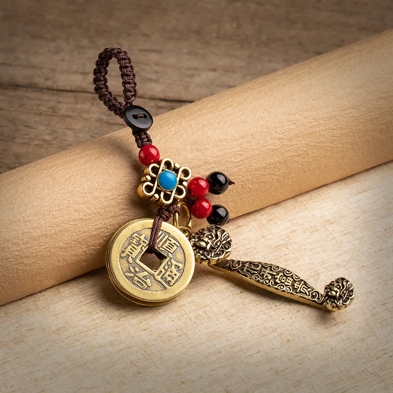 brass lucky keychain pendant (10)