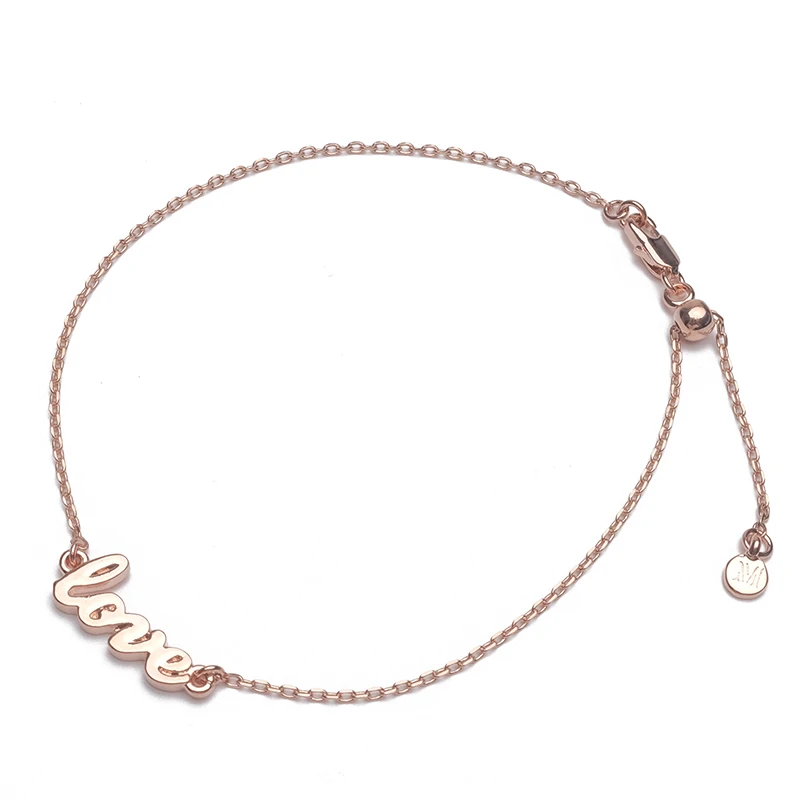 Модный ножной браслет с буквенным дизайном Amorita - Окраска металла: rose gold