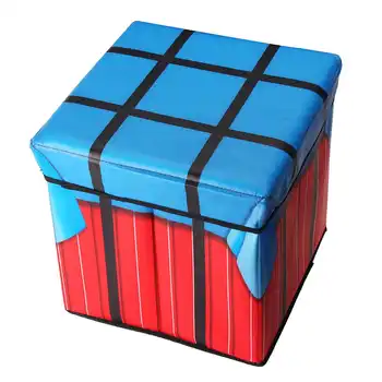 

75KG Household Storage Stool 30x30x30cm Creative Eat Chicken Game Airdrop Box 24L Foldable Cloth Book Toys Box Organizer