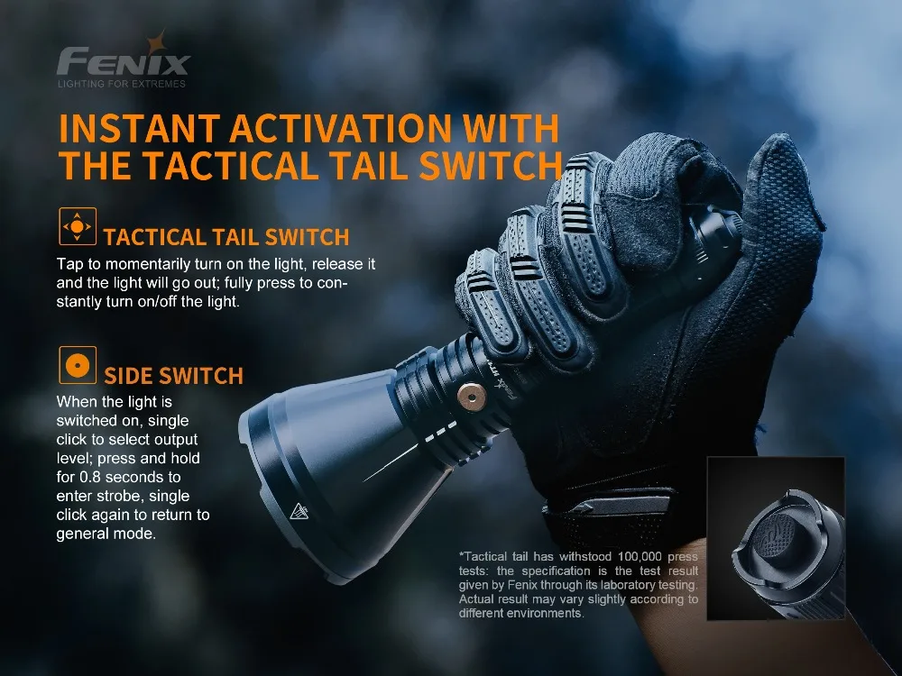 Fenix HT18 мощный светильник, 900 м водонепроницаемый Электрический фонарь, 21700/18650 батарея, Поисково-спасательная наружная лампа обнаружения