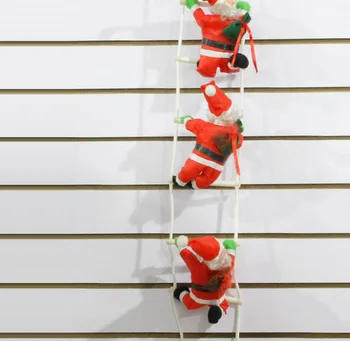 

Large Christmas Santa Claus Doll Hanging With Climbing Stair To Giving Gift Xmas Accessories Tree Party Decoration