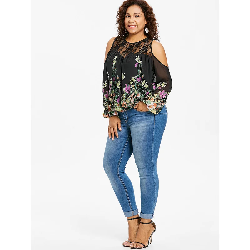 

Fashion Lace Women Tops And Blouses Long Sleeve Fall Floral Translucent Lady Blouse Shirt Autumn Plus Size Blusas Femininas
