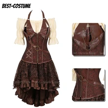

Pirate Corset Dress Plus Size Gothic Corset And Bustier Three Piece Set Women Steampunk Pirate Skirt Costume Cosplay