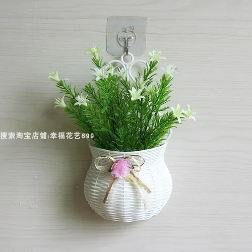 White lily Искусственное растение моделирование настенный цветок горшок Горшечное растение садовое украшение Гостиная Спальня стены цветочный орнамент - Цвет: White lily