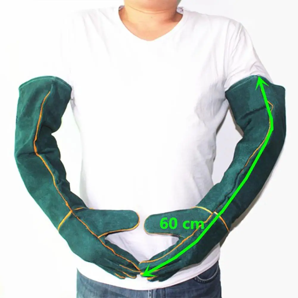 Anti-Bite Safety Bite Gloves for Catch Dog Cat Reptile Animal Ultra Long Leather Pets Grasping Biting Protective Gloves